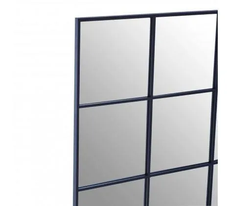 Grid Wall Mirror With Black Finish Frame