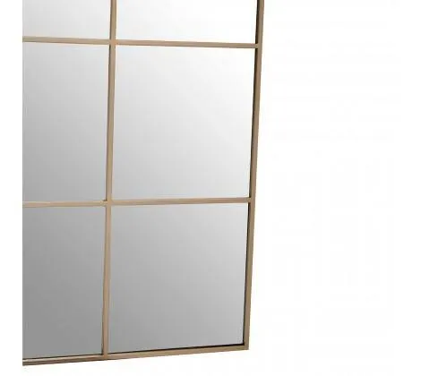 Grid Wall Mirror With Gold Finish Frame