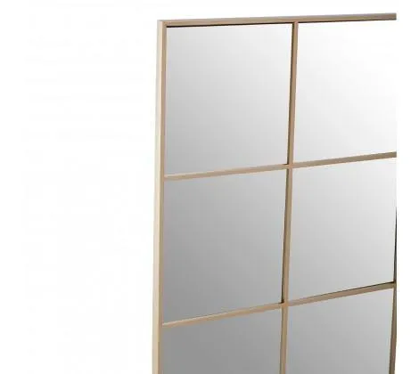 Grid Wall Mirror With Gold Finish Frame