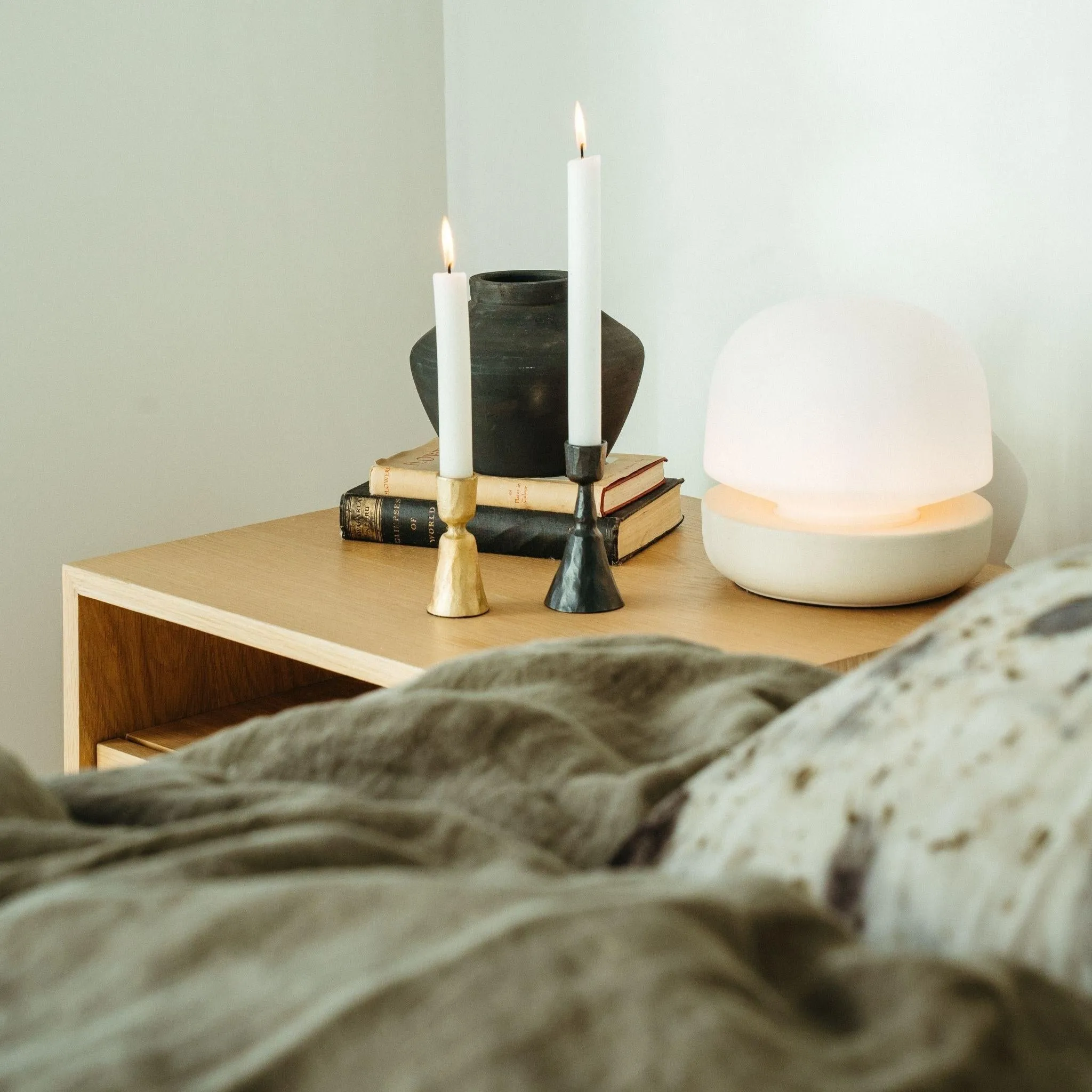 Gunmetal Zora Forged Candlesticks