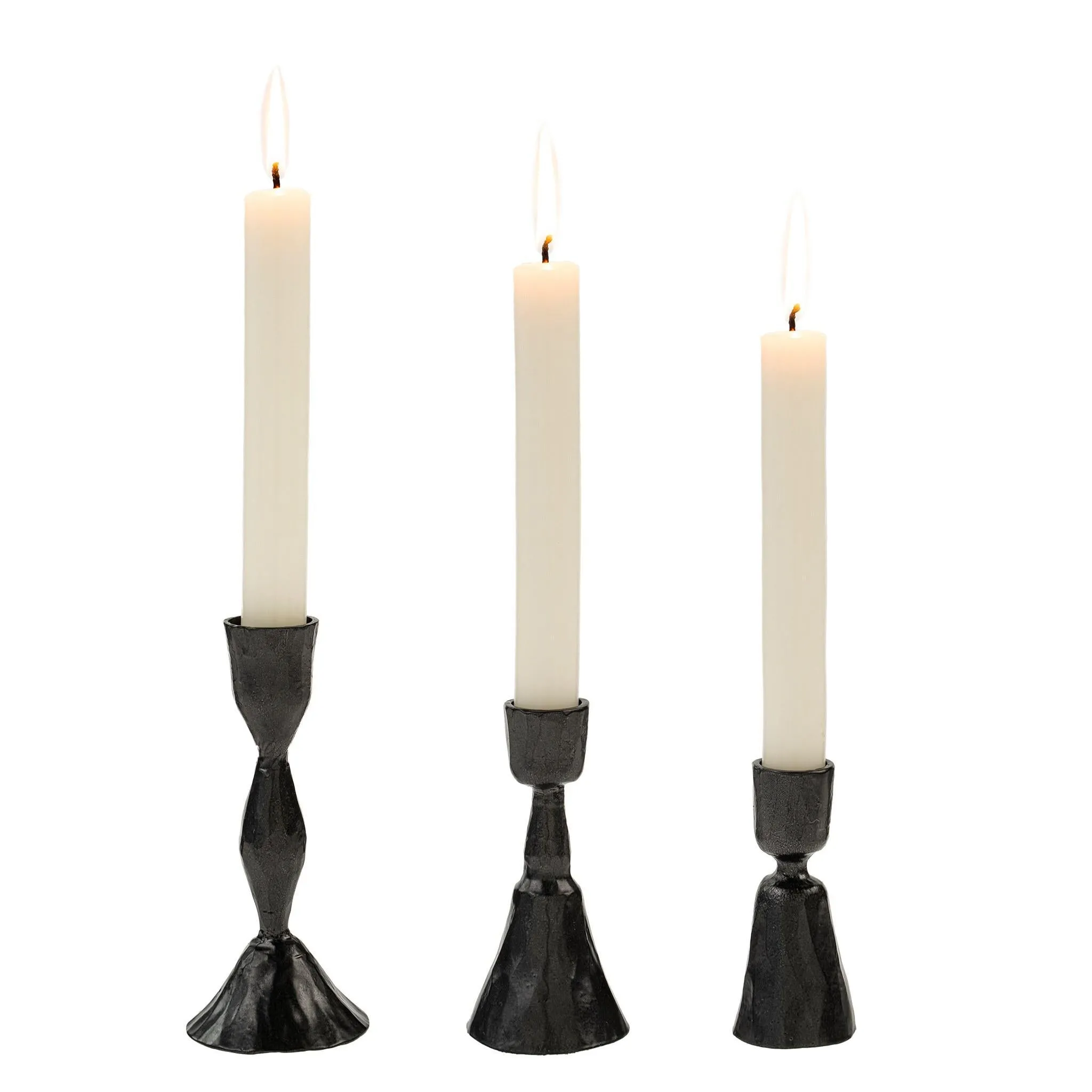 Gunmetal Zora Forged Candlesticks