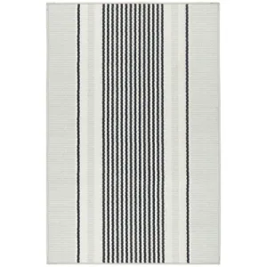 Gunner Strip Grey Machine Washable Rug