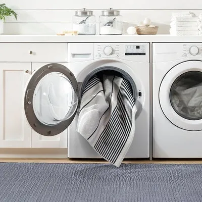 Gunner Strip Grey Machine Washable Rug