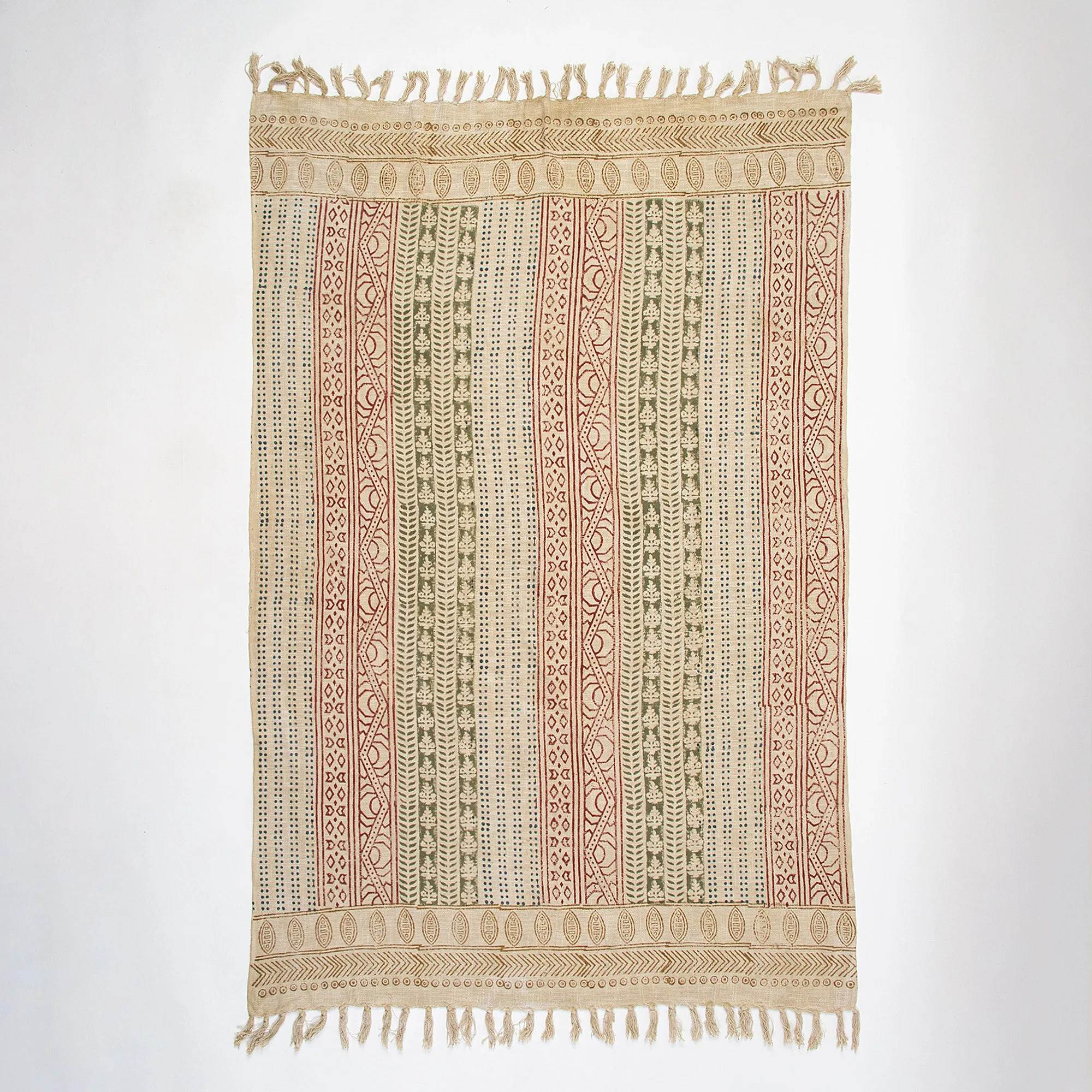 Hand Block Print Cotton Throw Blankets For Home Decor