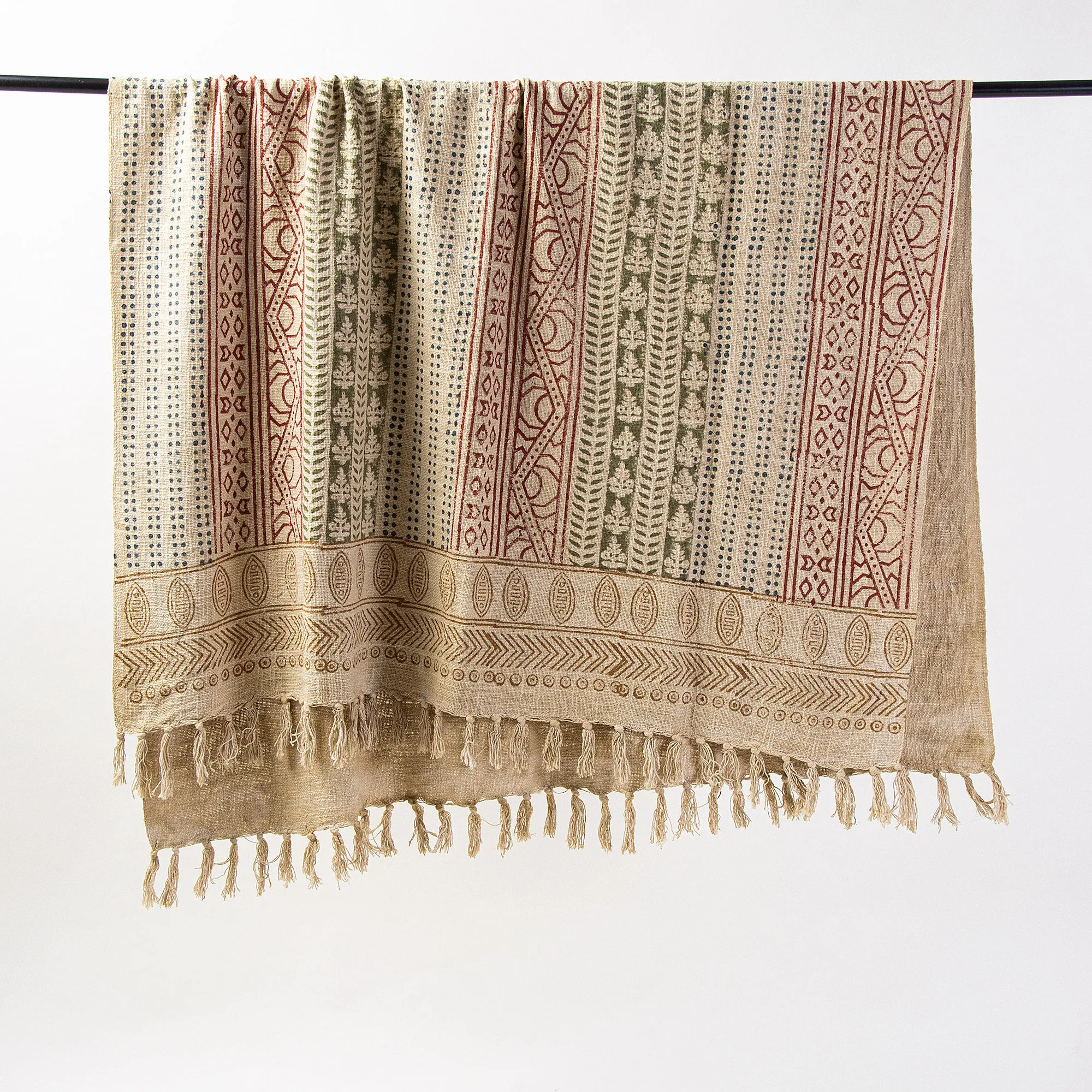 Hand Block Print Cotton Throw Blankets For Home Decor