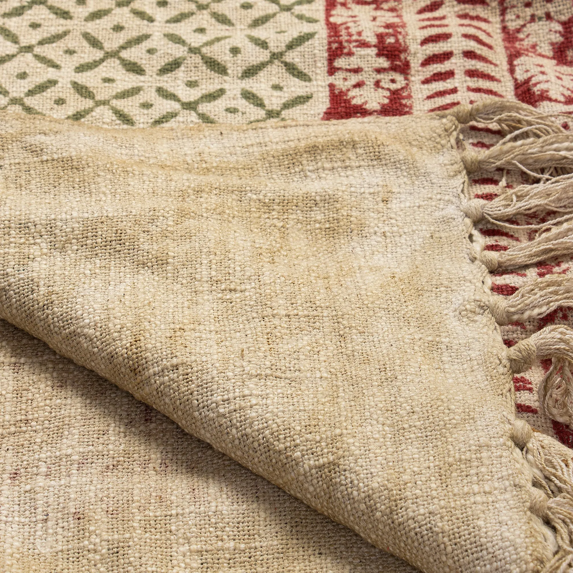 Hand Block Printed Cotton Sofa Blankets for Home Decor