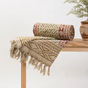 Hand Block Printed Cotton Sofa Blankets for Home Decor