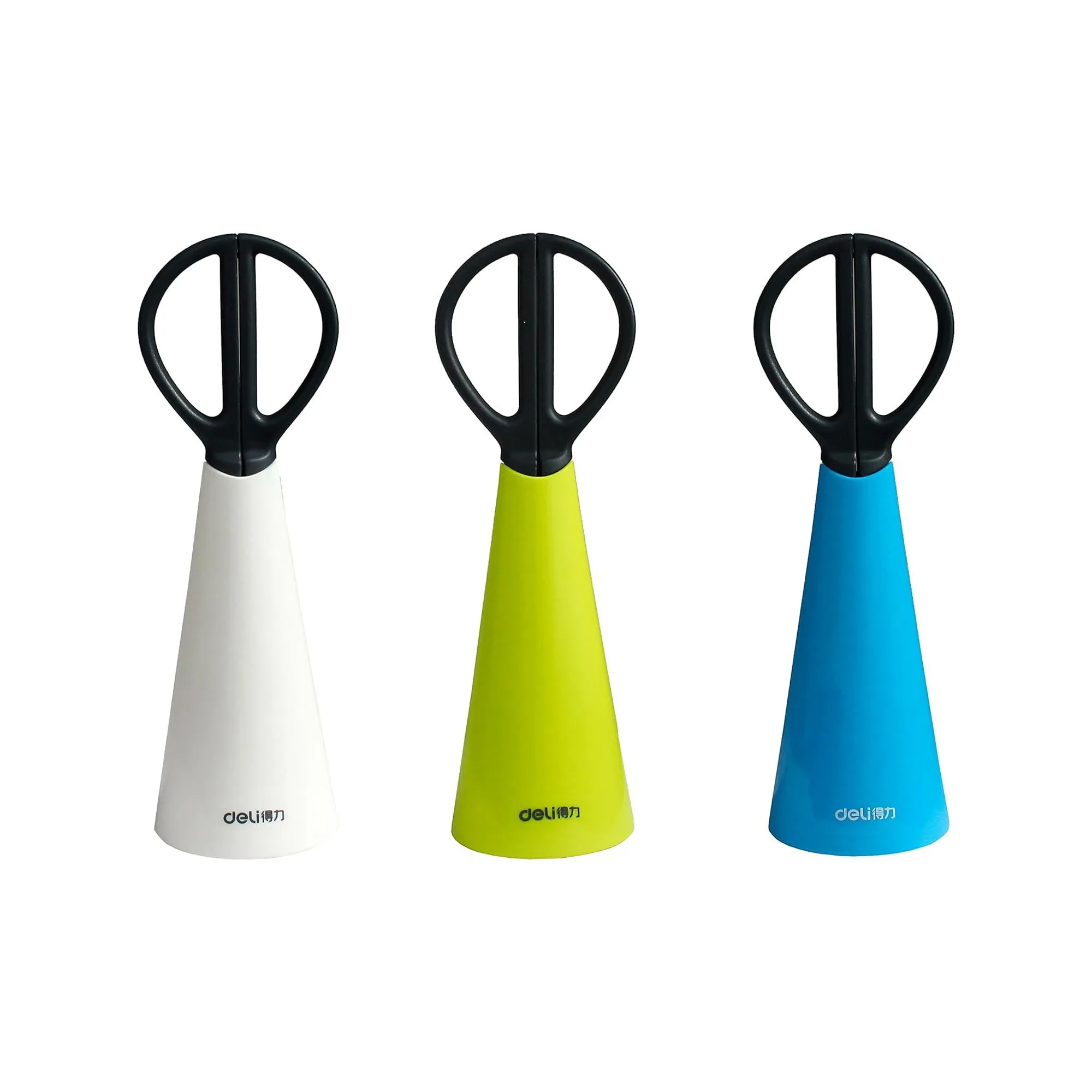 Handheld Scissors with Stand - Compact and Stylish (Green, Blue, White)