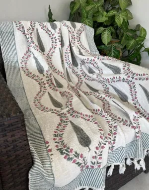 Handloom Hand Block Throws: Artisanal Warmth for Your Home