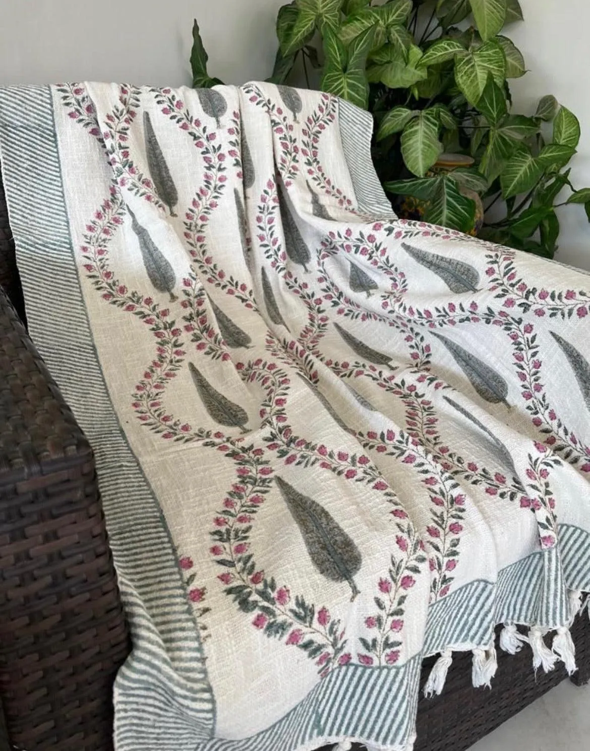Handloom Hand Block Throws: Artisanal Warmth for Your Home