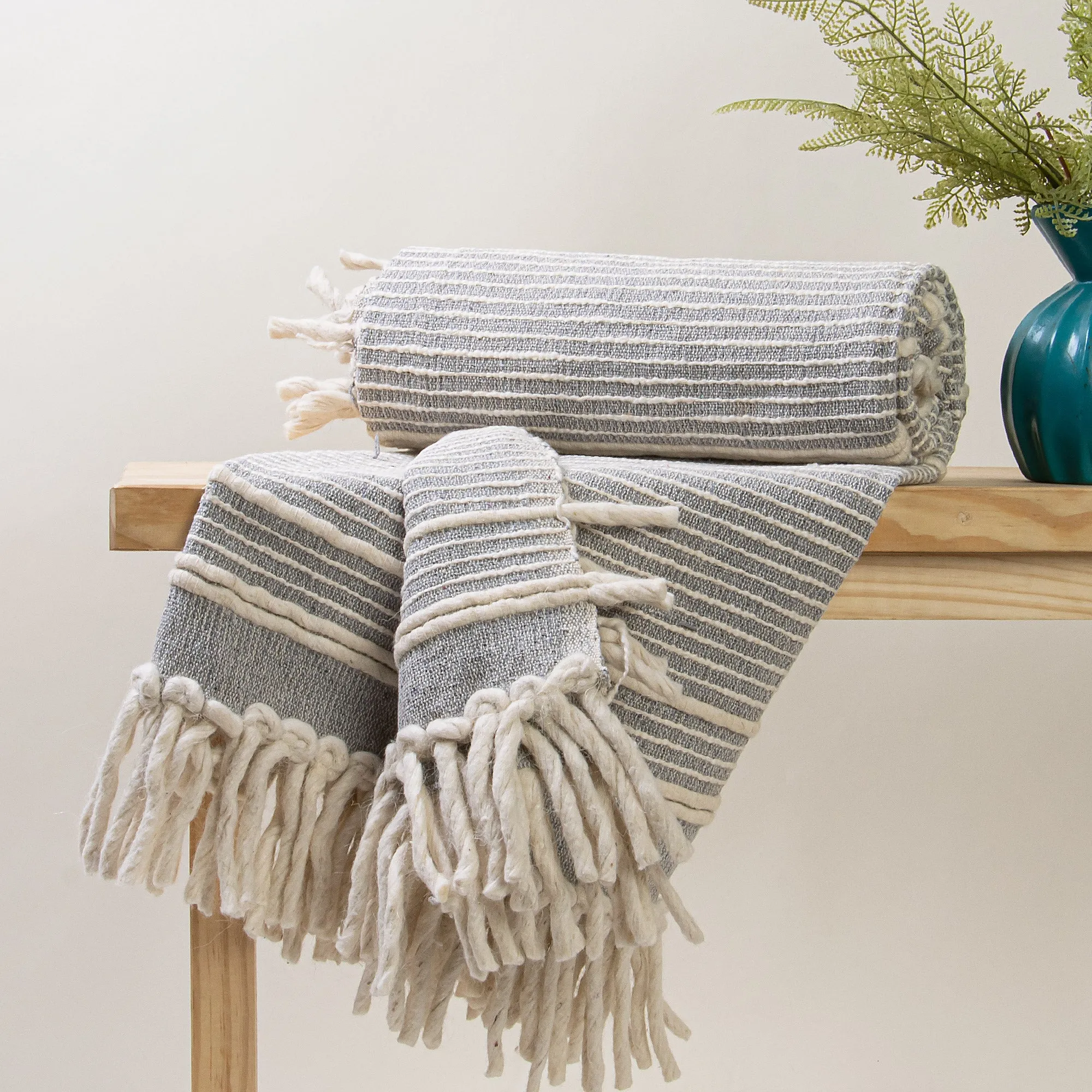 Handmade Soft Cotton Tufted Throw Blanket For Living Room | Chair
