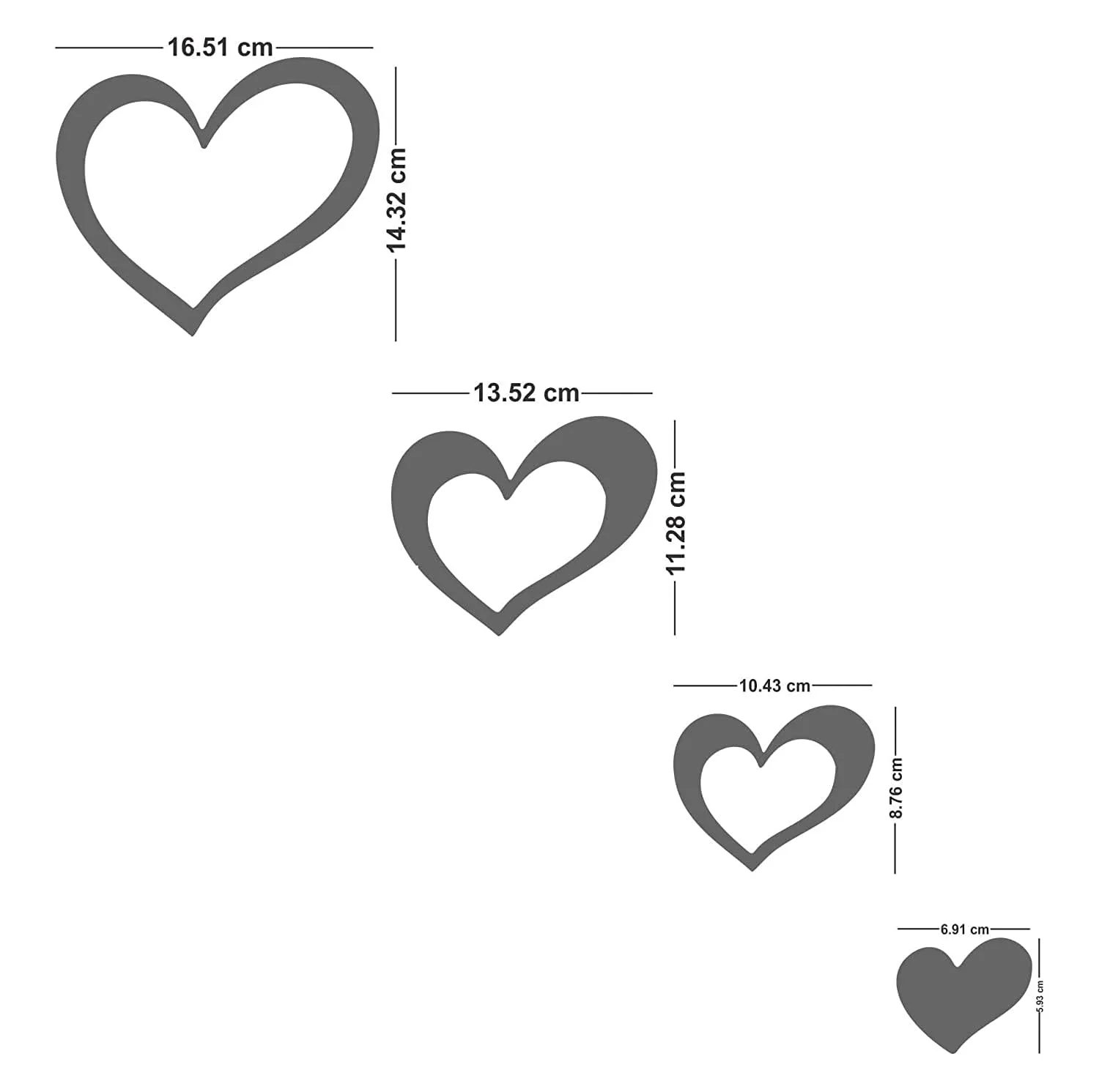 HAPPINY 8 Lovely Hearts Golden, Mirror Stickers for Wall, Acrylic Mirror Wall Decor Sticker, Wall Mirror Stickers, Acrylic Stickers, Self Adhesive Wall Stickers for Hall Room, Bed Room, Kitchen