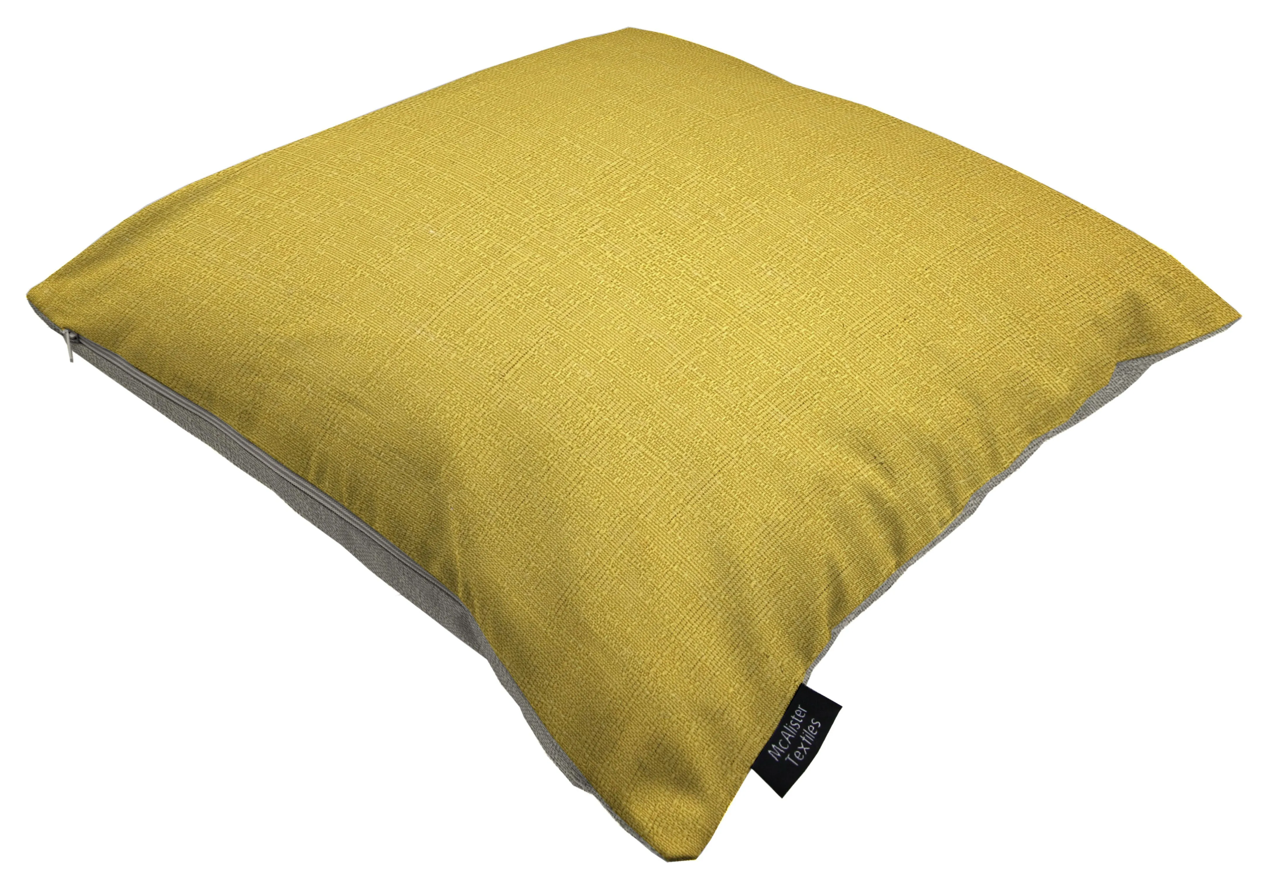 Harmony Ochre Yellow and Dove Grey Plain Cushions