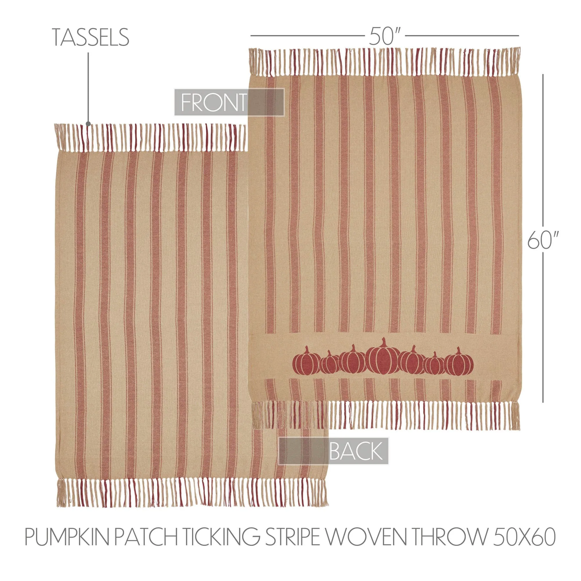 Harvest Blessings Pumpkin Patch Stripe Woven Throw