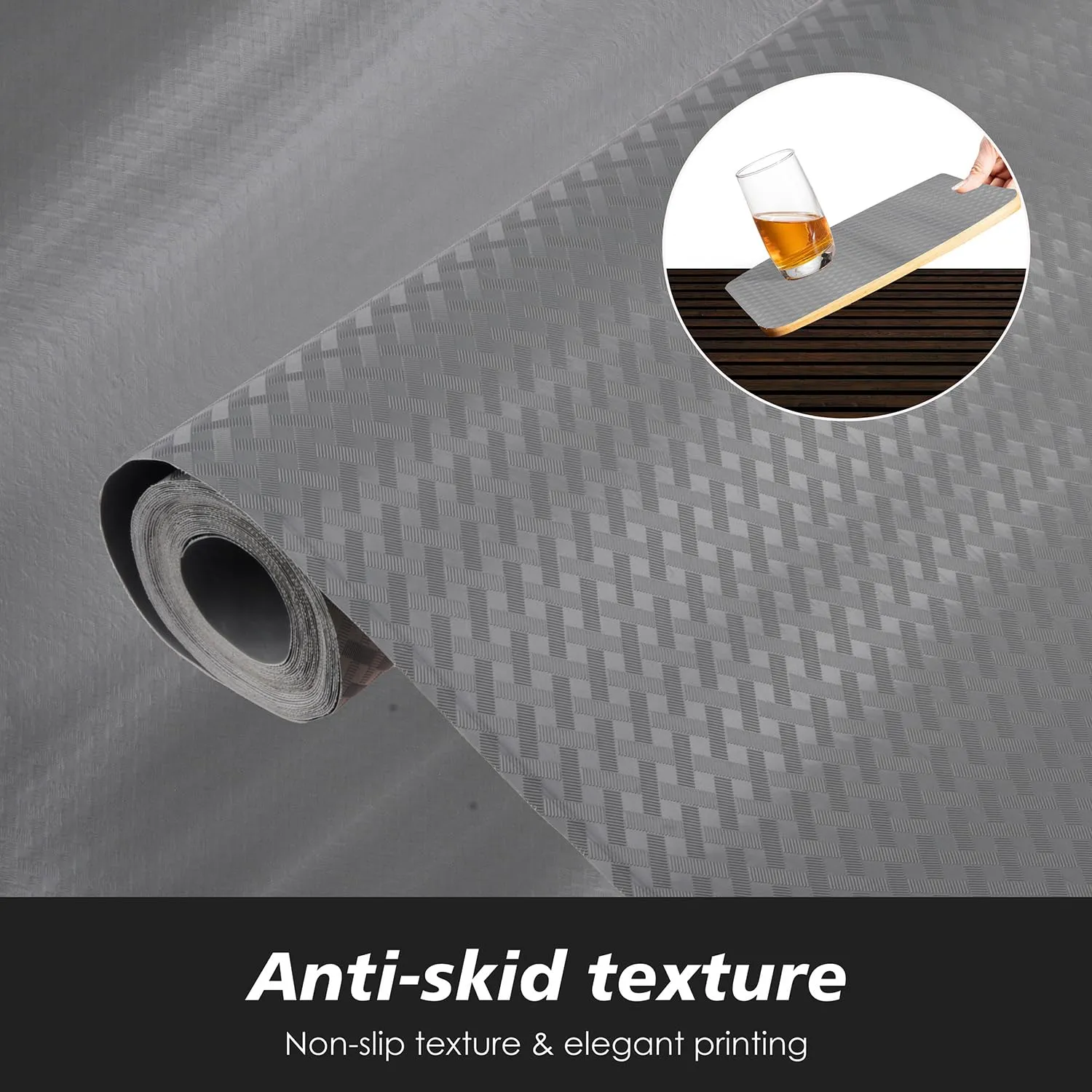 Heart Home Shelf Liner | Kitchen Cabinet Shelf Protector | Kitchen Liners for Cabinets and Drawers | Drawer Liner Mat | Self Check Shelf Liner Cabinet Mat | 3 MTR | Pack of 2 | Gray