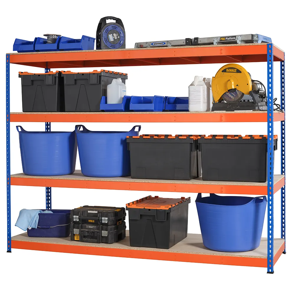 Heavy Duty Industrial Shelving Unit 4 Levels 1800mm High - Select Your Size | 400KG's UDL Per Shelf