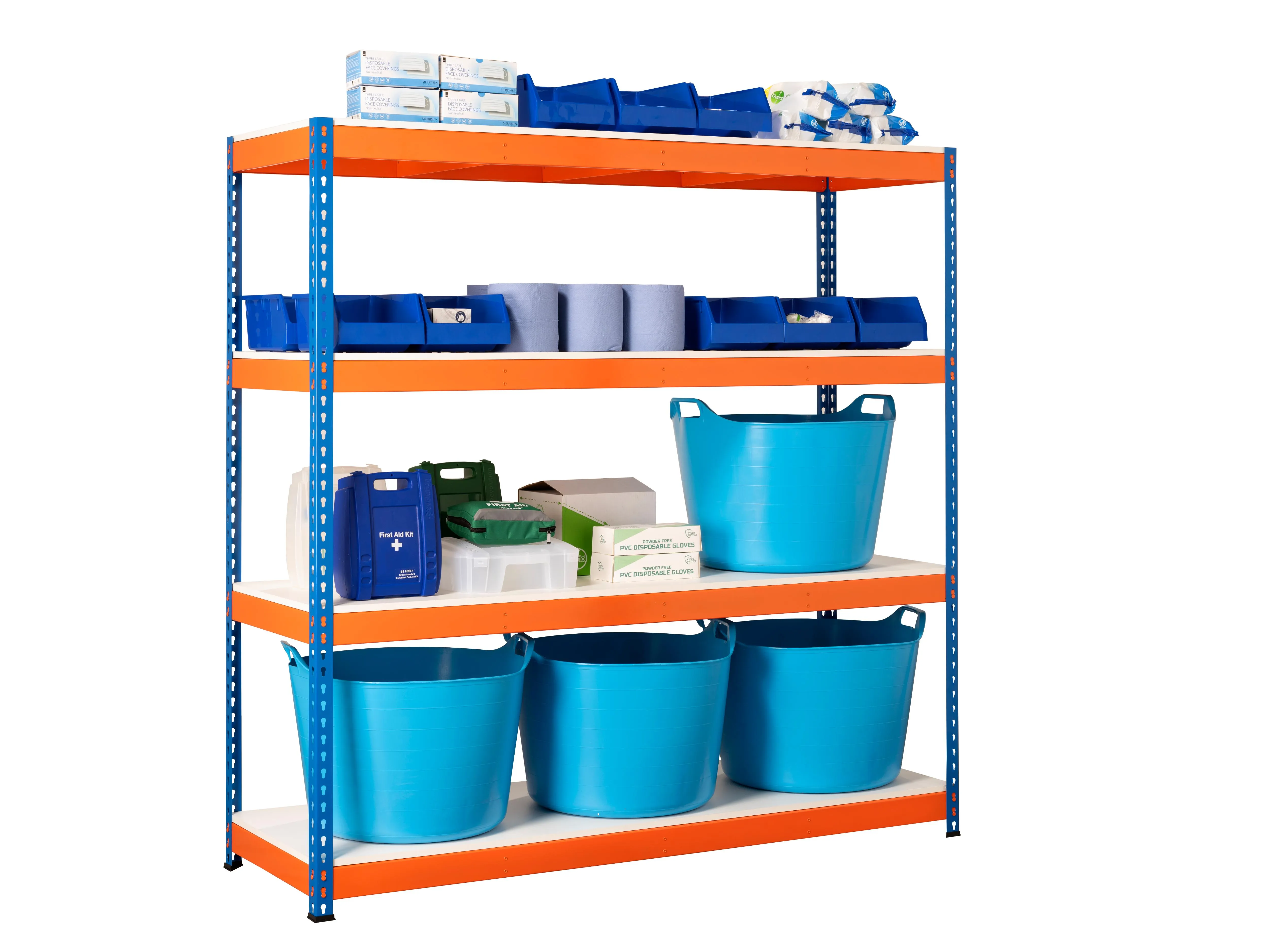 Heavy Duty Industrial Shelving Unit 4 Levels 1800mm High - Select Your Size | 400KG's UDL Per Shelf