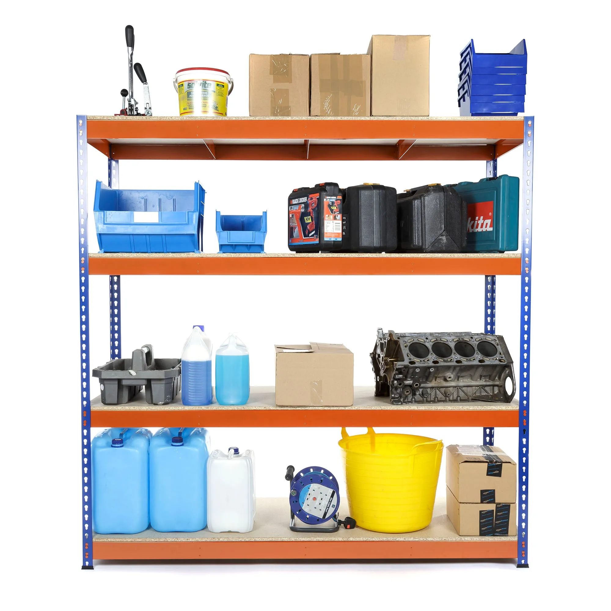 Heavy Duty Industrial Shelving Unit 4 Levels 1800mm High - Select Your Size | 400KG's UDL Per Shelf