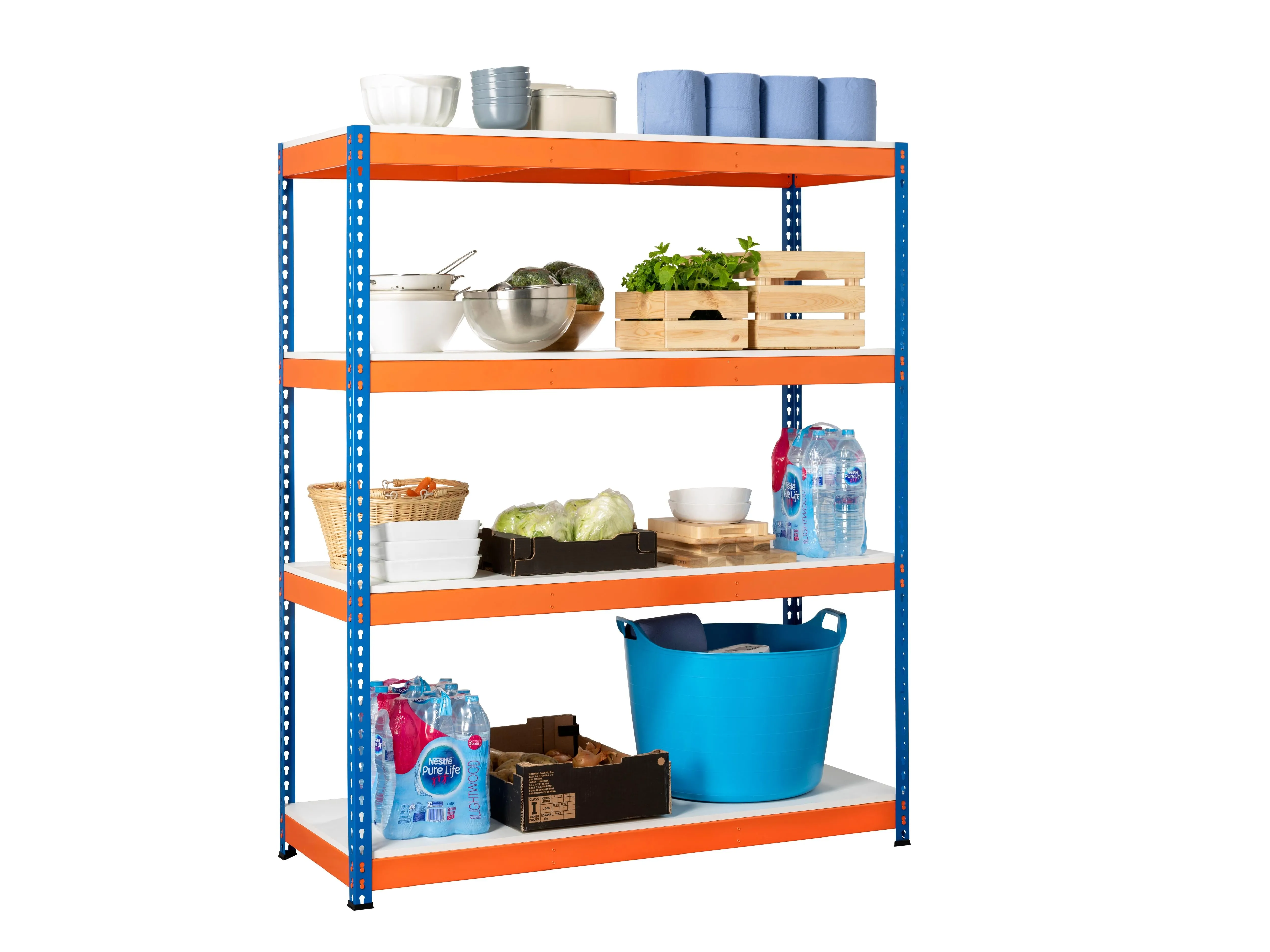 Heavy Duty Industrial Shelving Unit 4 Levels 1800mm High - Select Your Size | 400KG's UDL Per Shelf