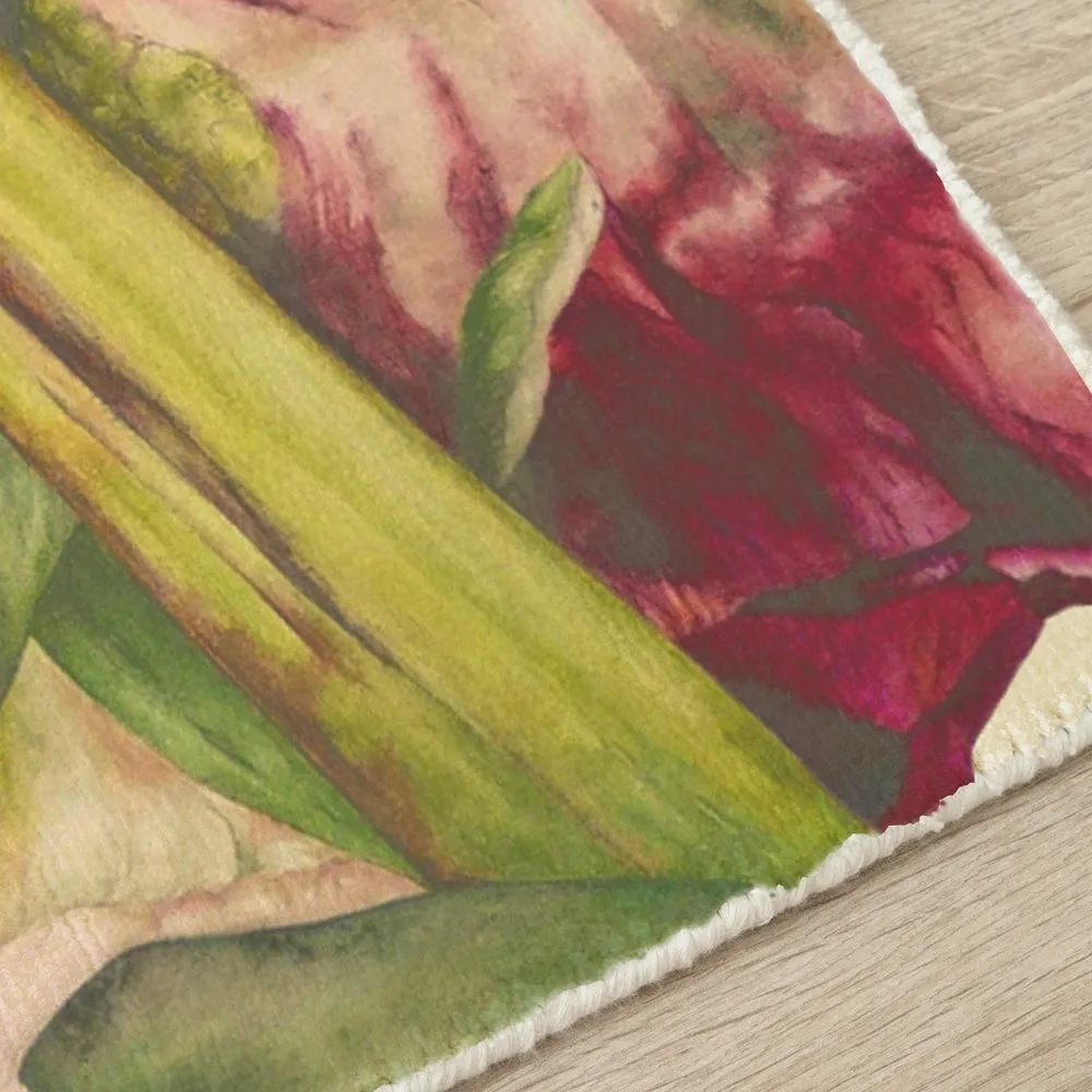 Heligan Printed Rug Fuchsia