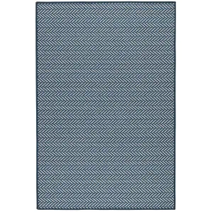 Herringbone Navy Machine Washable Rug