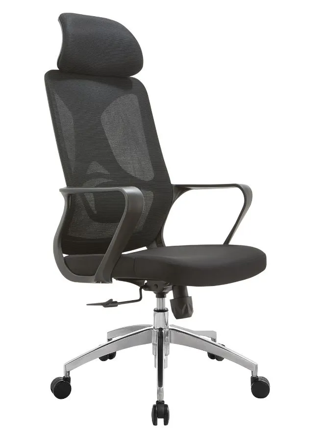High Back Executive Office Chair With Headrest, Height Adjustable and Chrome Base for Office and Home