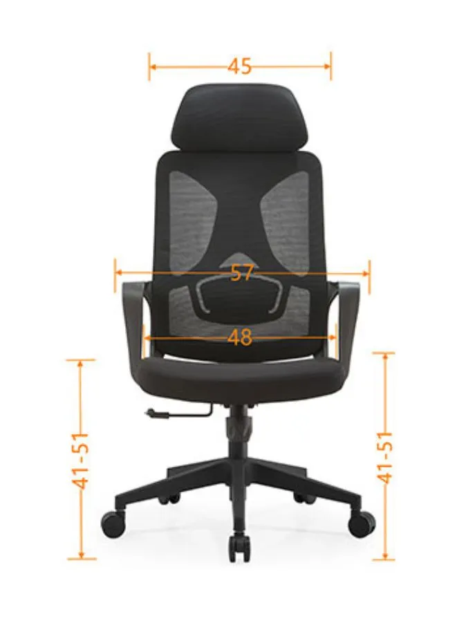 High Back Executive Office Chair With Headrest, Height Adjustable and Chrome Base for Office and Home