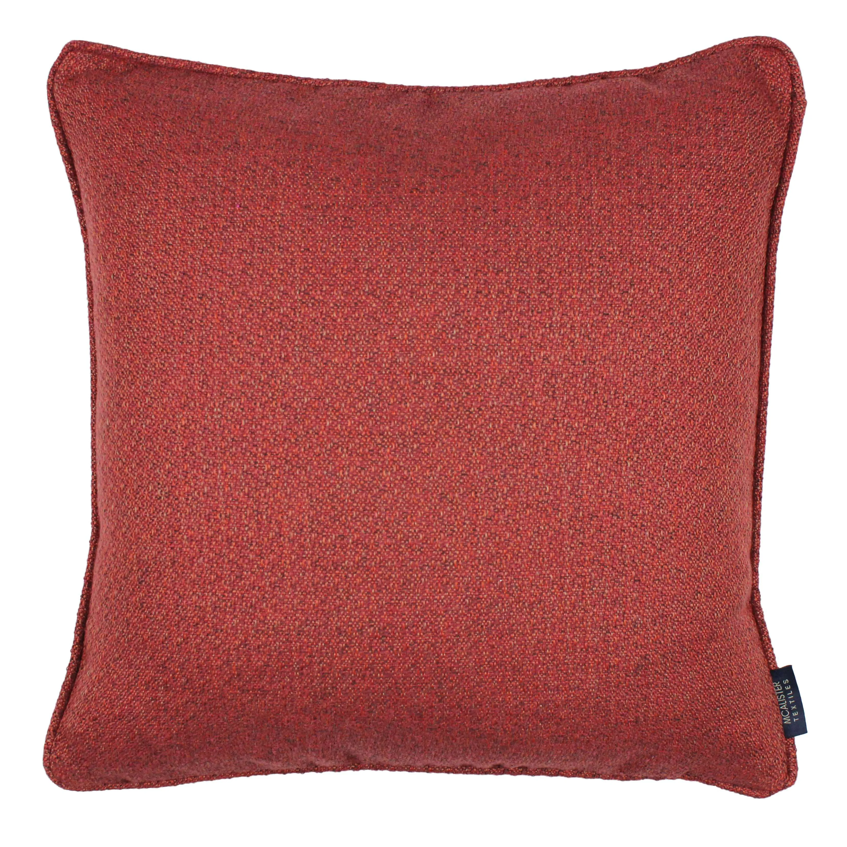 Highlands Red Textured Plain Cushion
