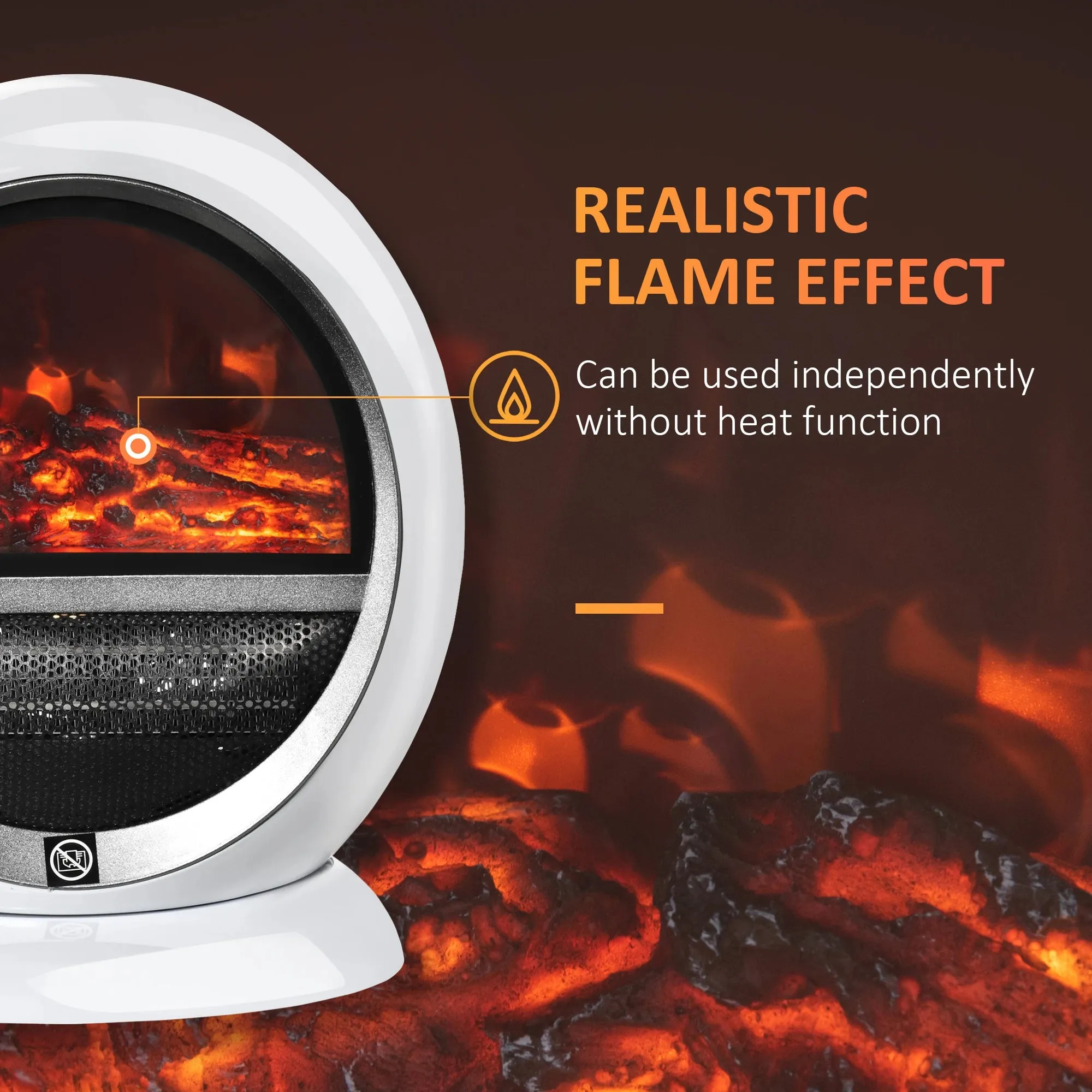 HOMCOM Freestanding Table Top Electric Fireplace