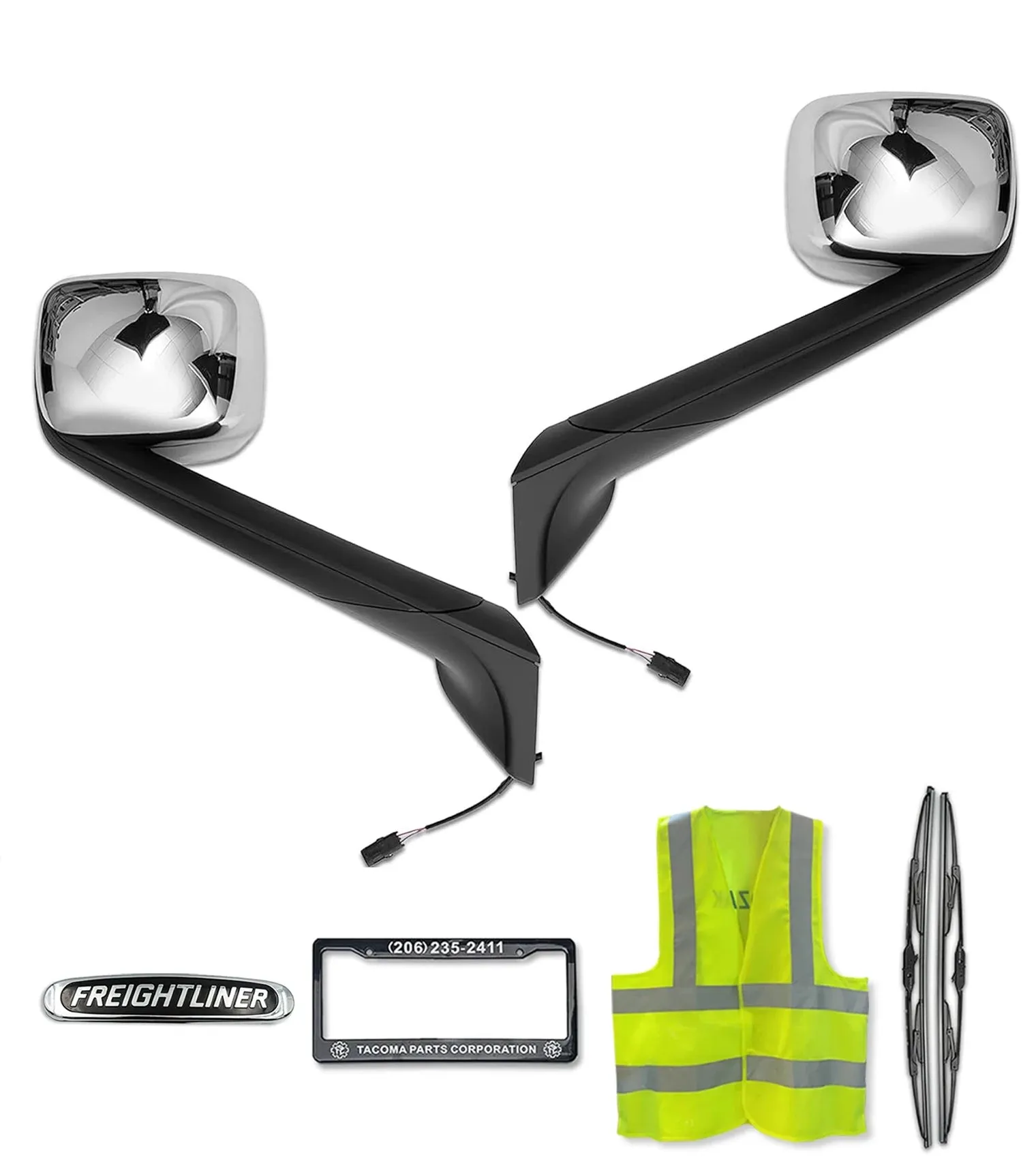 Hood Mirrors Chrome Set 2018  Freightliner Cascadia 126 116