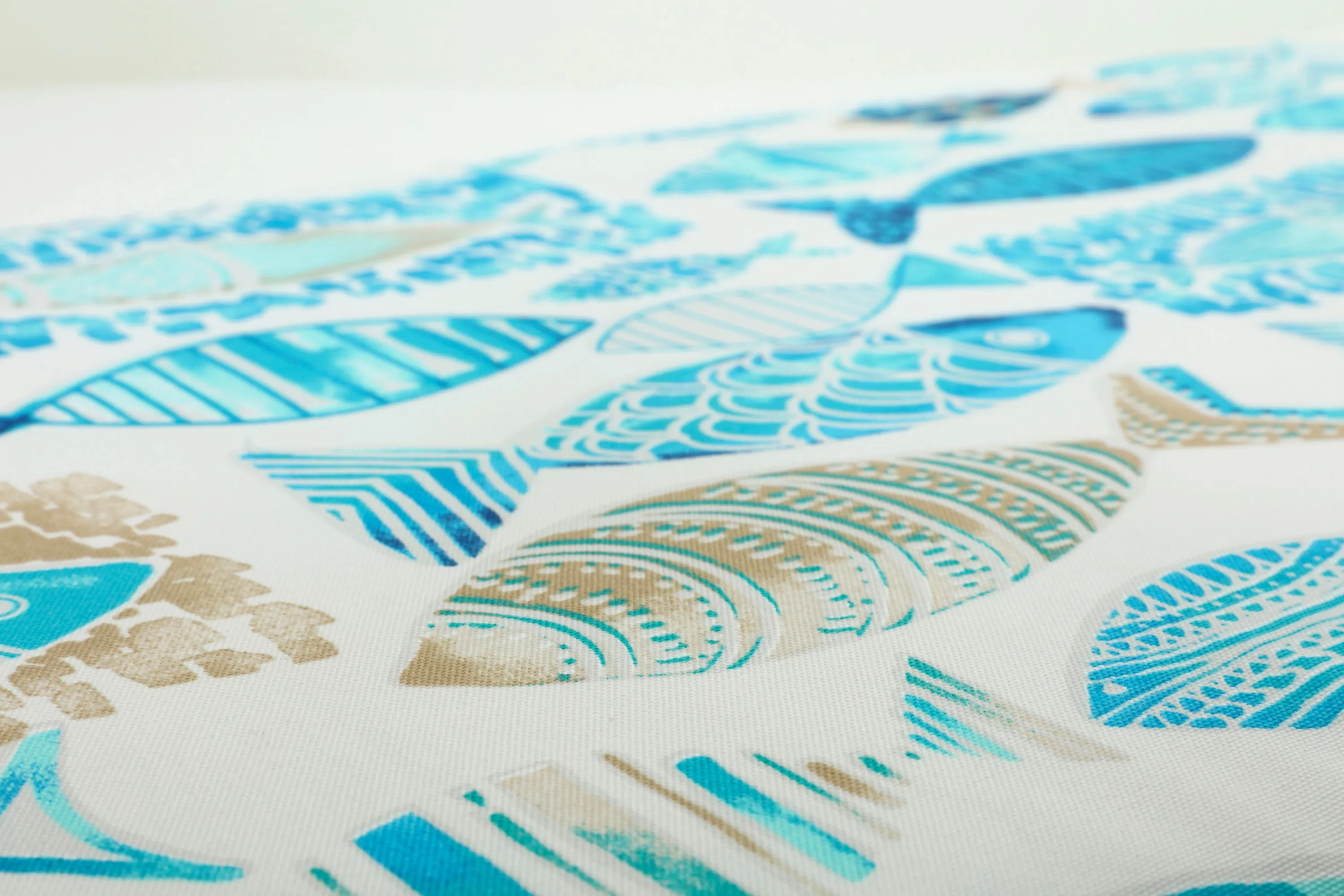 Hooked Seaside Blue Tufted Seat Cushions