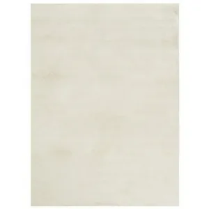 Ica 5 x 7 Area Rug, Non Slip Canvas Backing, Tie Dye Polyester, Off White By Casagear Home