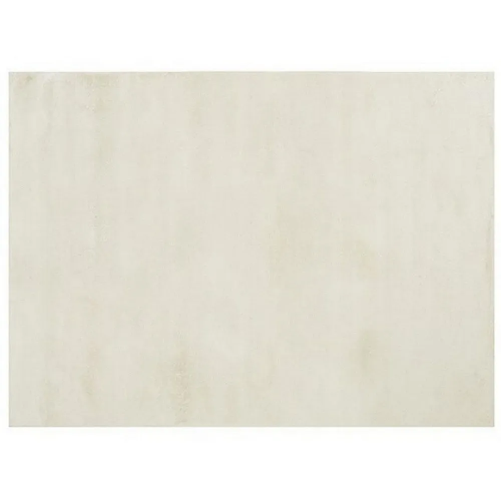 Ica 5 x 7 Area Rug, Non Slip Canvas Backing, Tie Dye Polyester, Off White By Casagear Home