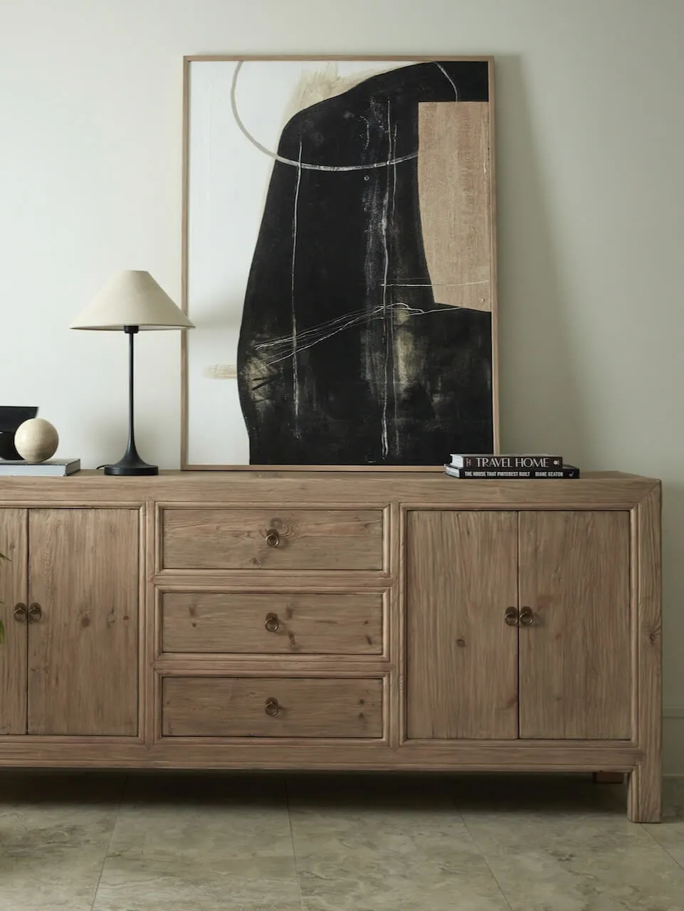 Ivar Black Table Lamp with Natural Shade