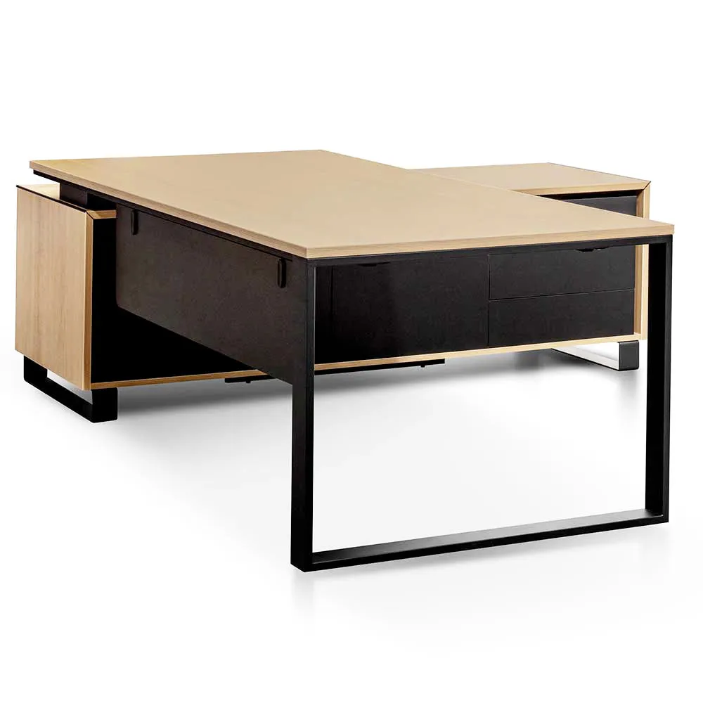 Janell 2.3m Right Return Office Desk - Natural