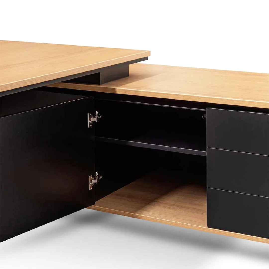 Janell 2.3m Right Return Office Desk - Natural