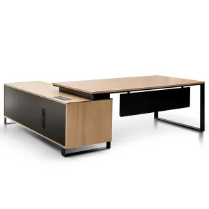 Janell 2.3m Right Return Office Desk - Natural