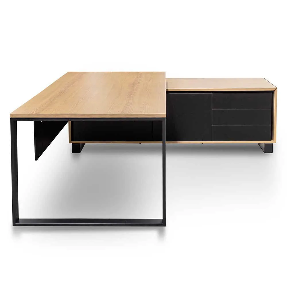 Janell 2.3m Right Return Office Desk - Natural