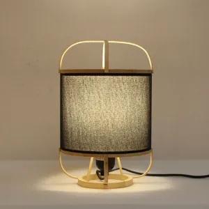 Japanese Simple Bamboo Parchment Lantern 1-Light Table Lamp