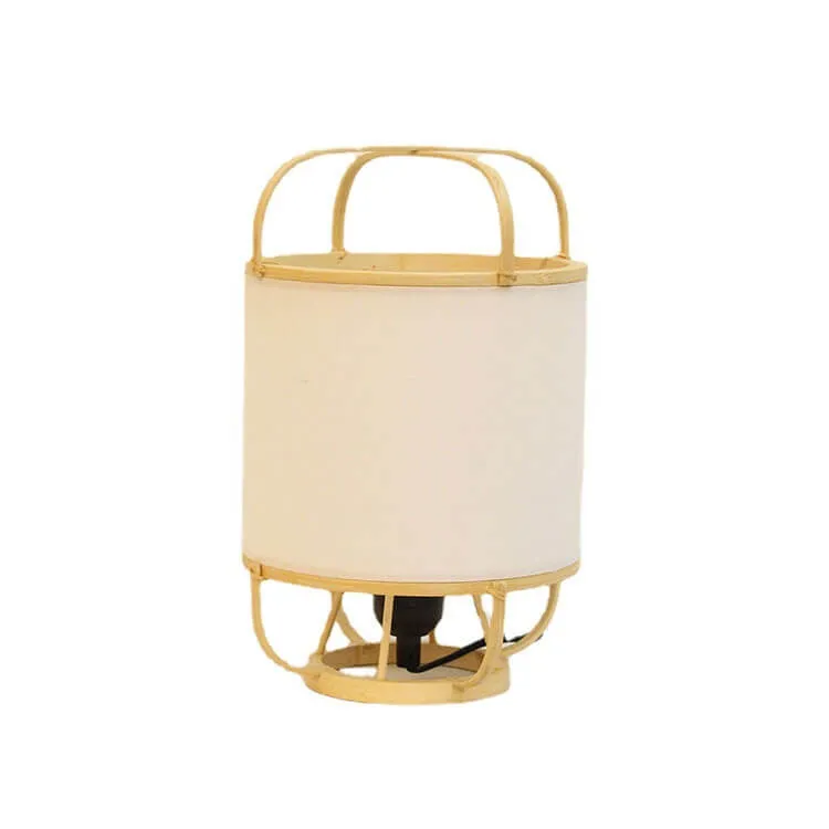 Japanese Simple Bamboo Parchment Lantern 1-Light Table Lamp