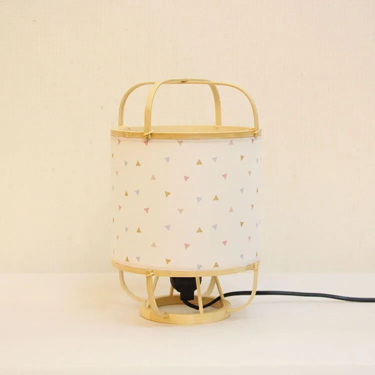 Japanese Simple Bamboo Parchment Lantern 1-Light Table Lamp