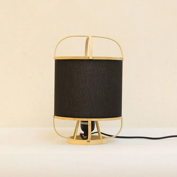 Japanese Simple Bamboo Parchment Lantern 1-Light Table Lamp