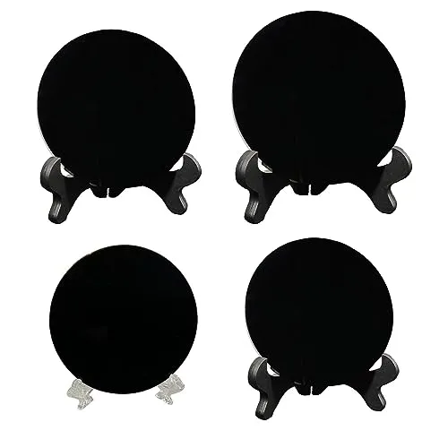 JAZZY PEARLS Black Obsidian Disc Obsidian Scrying Mirror for Augury Home Office Decor 6cm