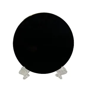 JAZZY PEARLS Black Obsidian Disc Obsidian Scrying Mirror for Augury Home Office Decor 6cm