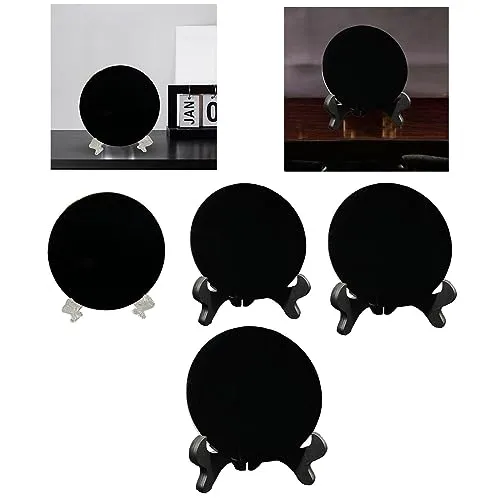 JAZZY PEARLS Black Obsidian Disc Obsidian Scrying Mirror for Augury Home Office Decor 6cm