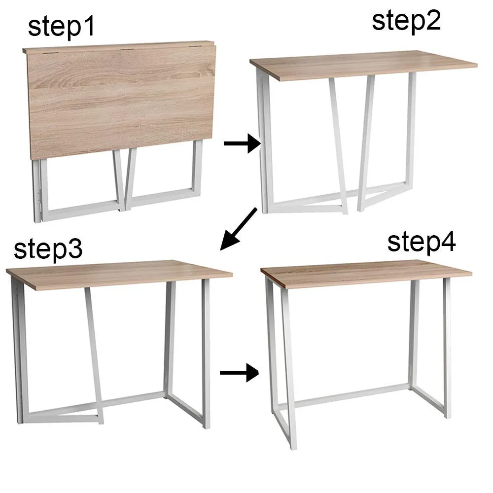 JGS Sheesham Wood and Iron Study Table for Living Room (Natural & White Finish)