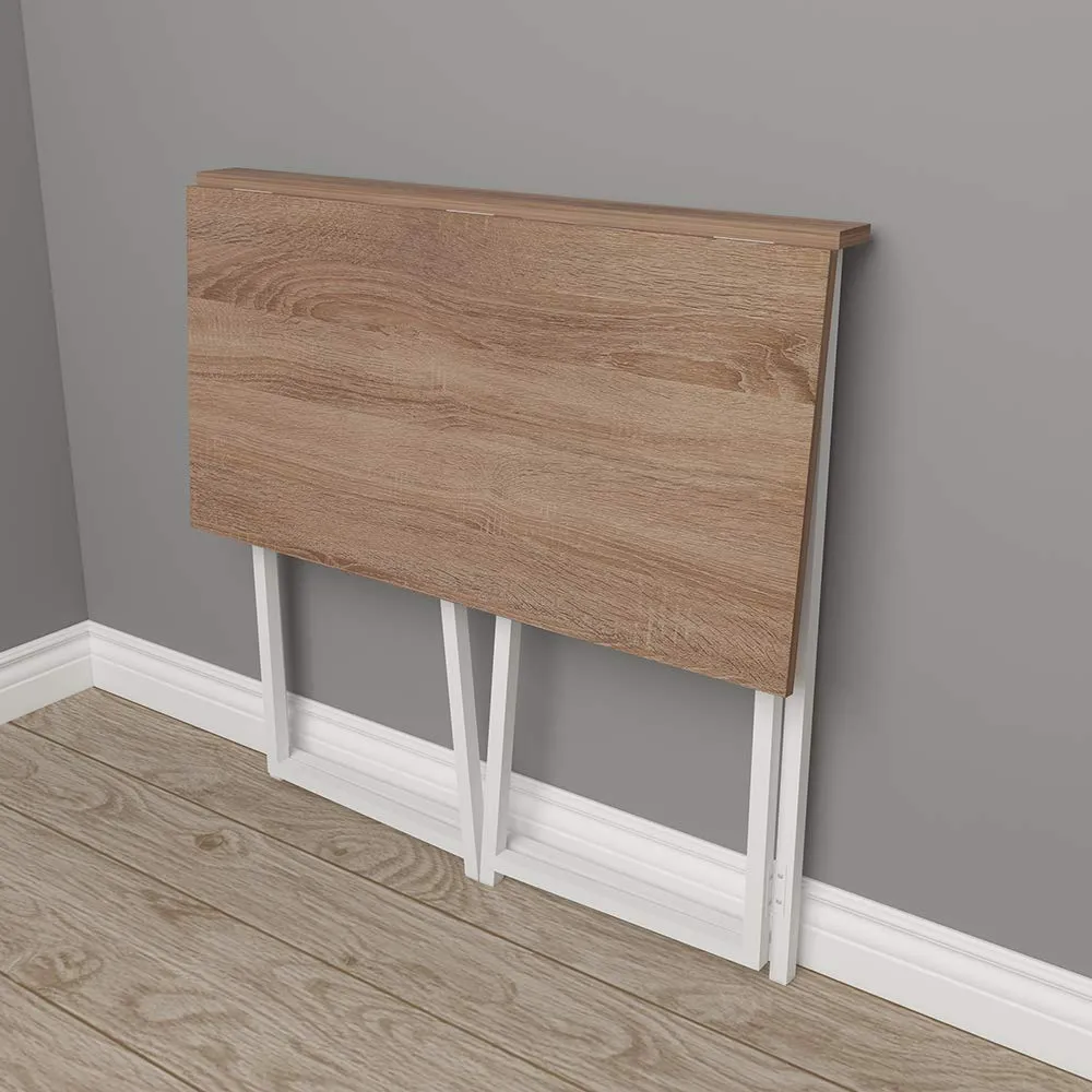 JGS Sheesham Wood and Iron Study Table for Living Room (Natural & White Finish)