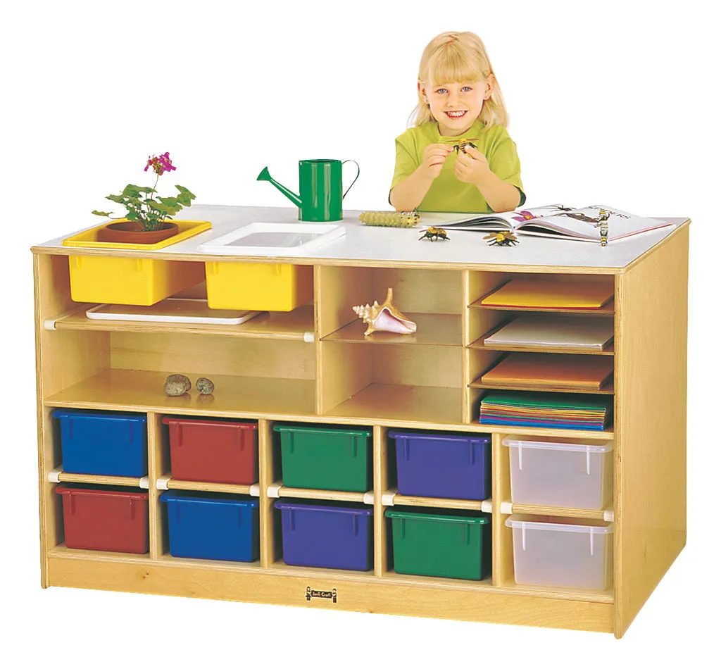Jonti-Craft® Mobile Twin Storage Island - with Colored Trays
