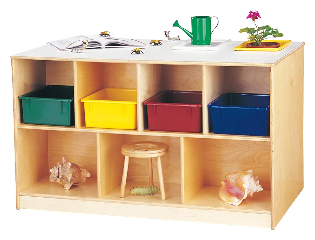 Jonti-Craft® Mobile Twin Storage Island - with Colored Trays