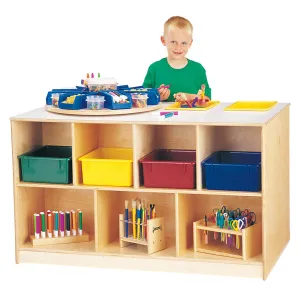 Jonti-Craft® Mobile Twin Storage Island - with Colored Trays